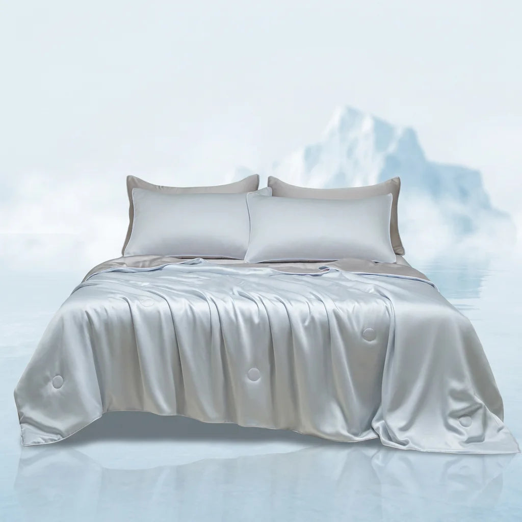 Washed Ice Silk Feel Spring Summer Quilt Grade A Queen Soft Cooling Air Conditioning Comforter Lightweight Breathable Thin Duvet